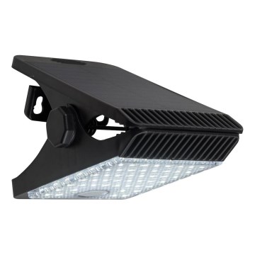 LED Solárne svietidlo so senzorom pohybu a súmraku CLIPS LED/4W/1200 mAh 3,7V IP44 čierne