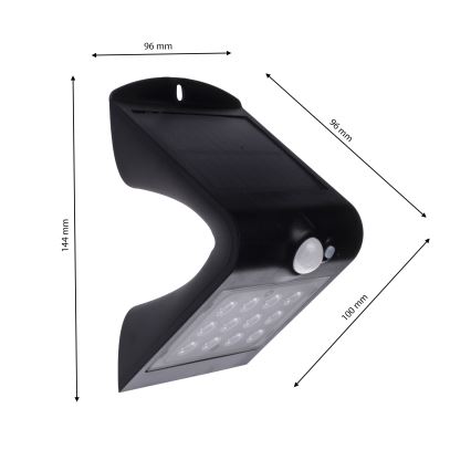 LED Solárne svietidlo so senzorom pohybu a súmraku LED/1,5W/1200 mAh 3,7V IP65