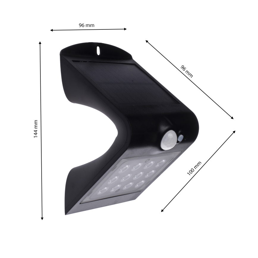 LED Solárne svietidlo so senzorom pohybu a súmraku LED/1,5W/1200 mAh 3,7V IP65