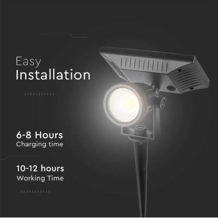 LED Solárne svietidlo SPIKE LED/2W/5,5V IP65 4000K 1200 mAh