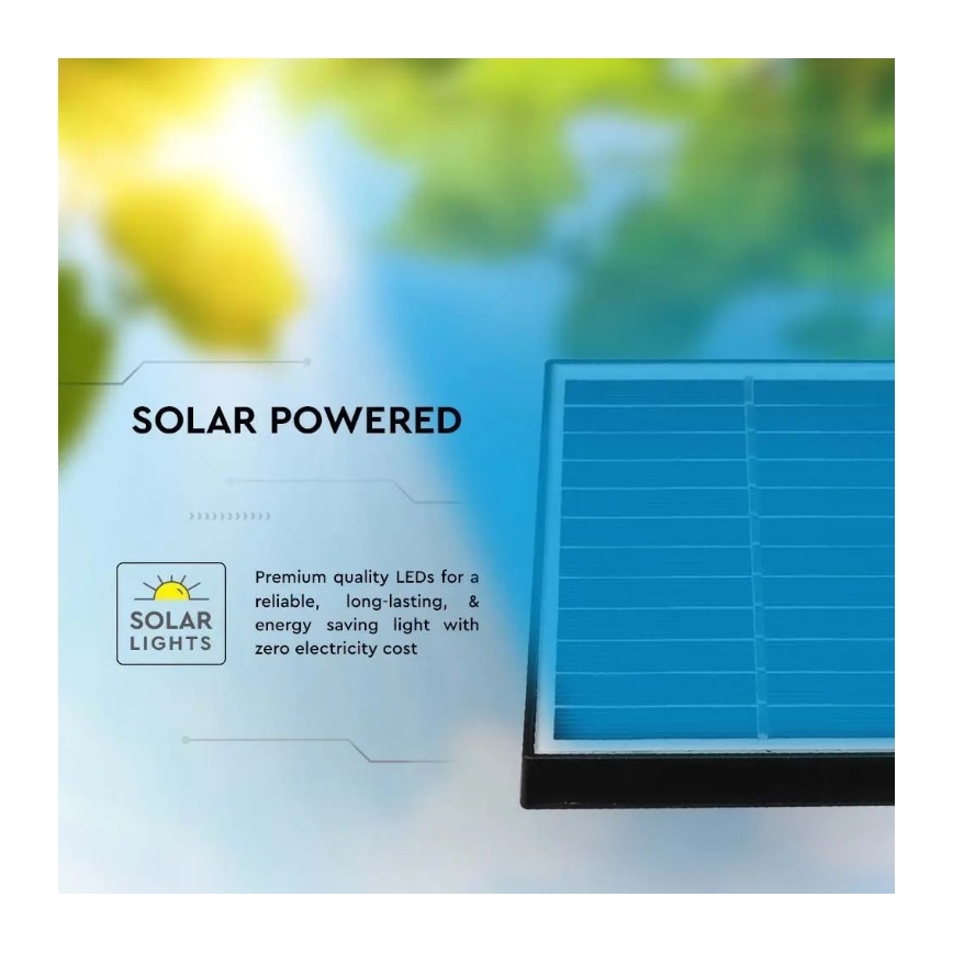 LED Solárne svietidlo SPIKE LED/2W/5,5V IP65 6400K 1200 mAh