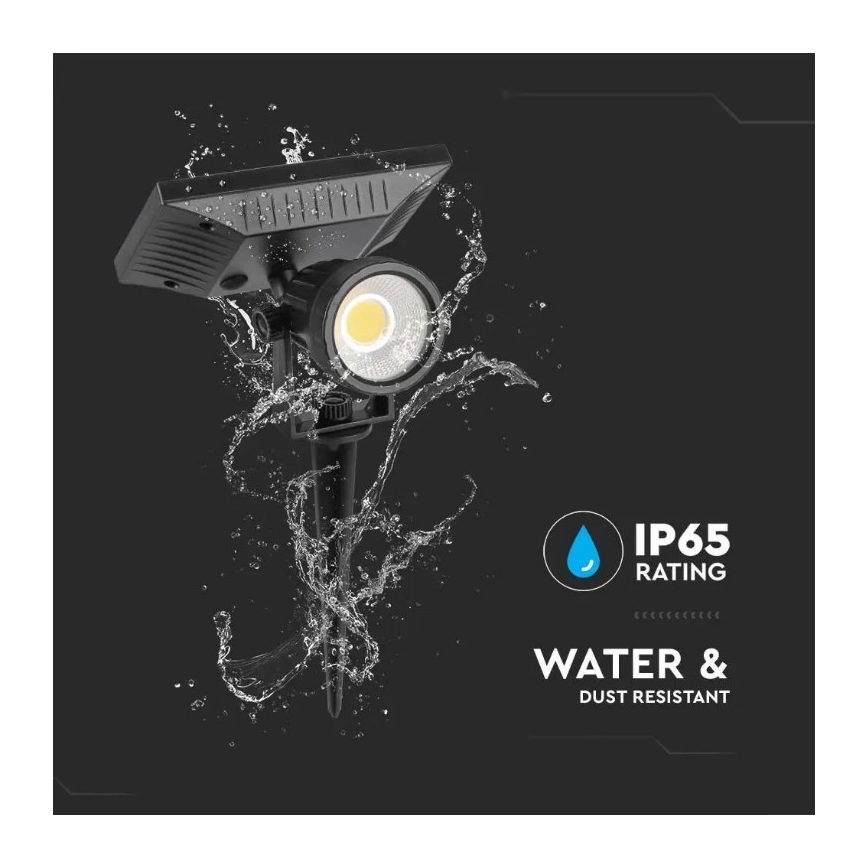 LED Solárne svietidlo SPIKE LED/2W/5,5V IP65 6400K 1200 mAh