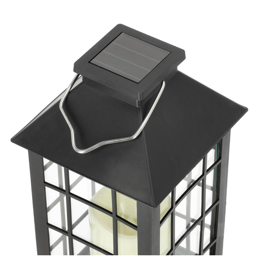 LED Solárne závesné svietidlo LED/0,02W/1,2V 1xAA 2700K IP44 200 mAh čierna