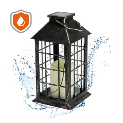 LED Solárne závesné svietidlo LED/0,02W/1,2V 1xAA 2700K IP44 200 mAh patina