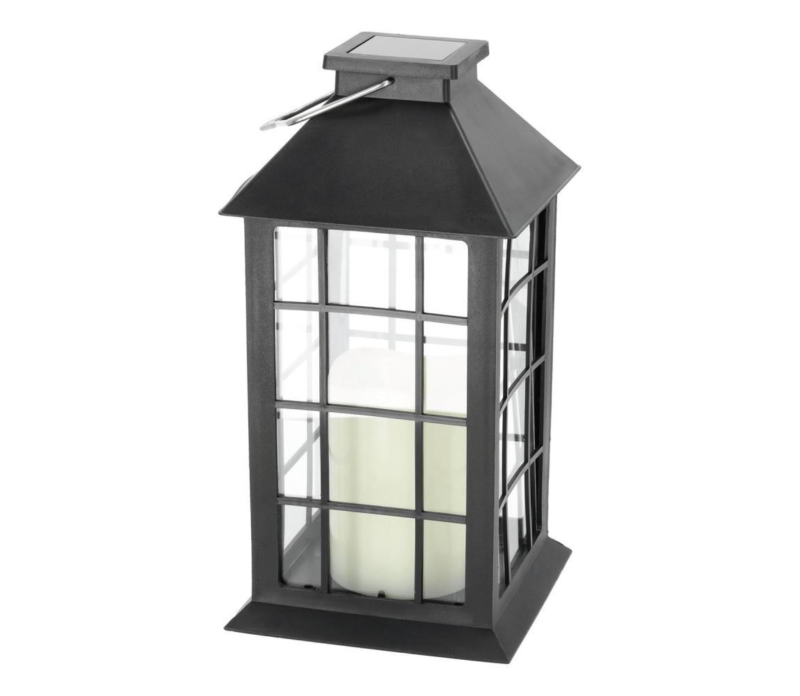 LED Solárne závesné svietidlo LED/0,02W/1,2V 2700K IP44 čierna