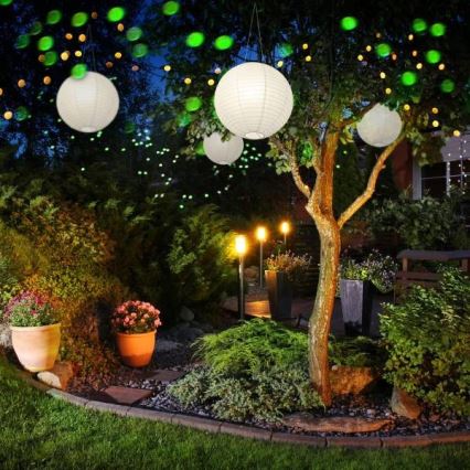 LED Solárne závesné svietidlo ORIGAMI LED/0,08W/1,2V 1xAAA 300mAh pr. 20 cm IP44