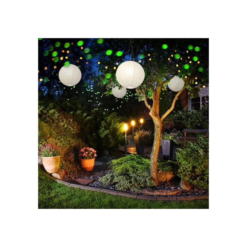 LED Solárne závesné svietidlo ORIGAMI LED/0,08W/1,2V 1xAAA 300mAh pr. 20 cm IP44