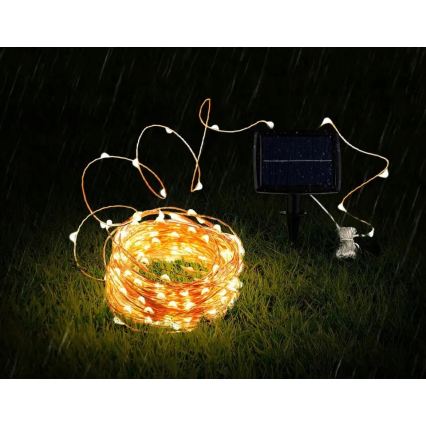 LED solárny dekoratívny reťazec 100xLED/1,2V 800 mAh 7 m IP44 čierna