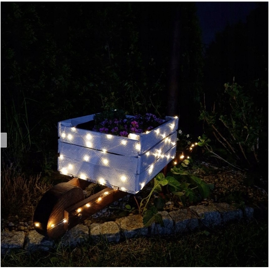 LED solárny dekoratívny reťazec 100xLED/1,2V 800 mAh 7 m IP44 čierna