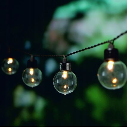 LED solárny dekoratívny svetelný reťazec 30xLED/8 funkcií 500 mAh 10,6 m IP67 teplá biela