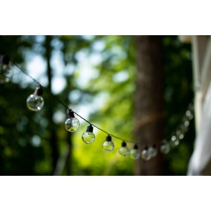 LED solárny dekoratívny svetelný reťazec 30xLED/8 funkcií 500 mAh 10,6 m IP67 teplá biela