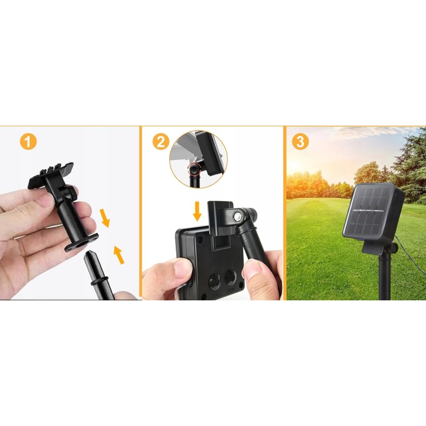 LED solárny dekoratívny svetelný reťazec 30xLED/8 funkcií 500 mAh 10,6 m IP67 teplá biela