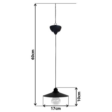 LED Solárny luster na lanku DINA 1,2V 200 mAh IP44