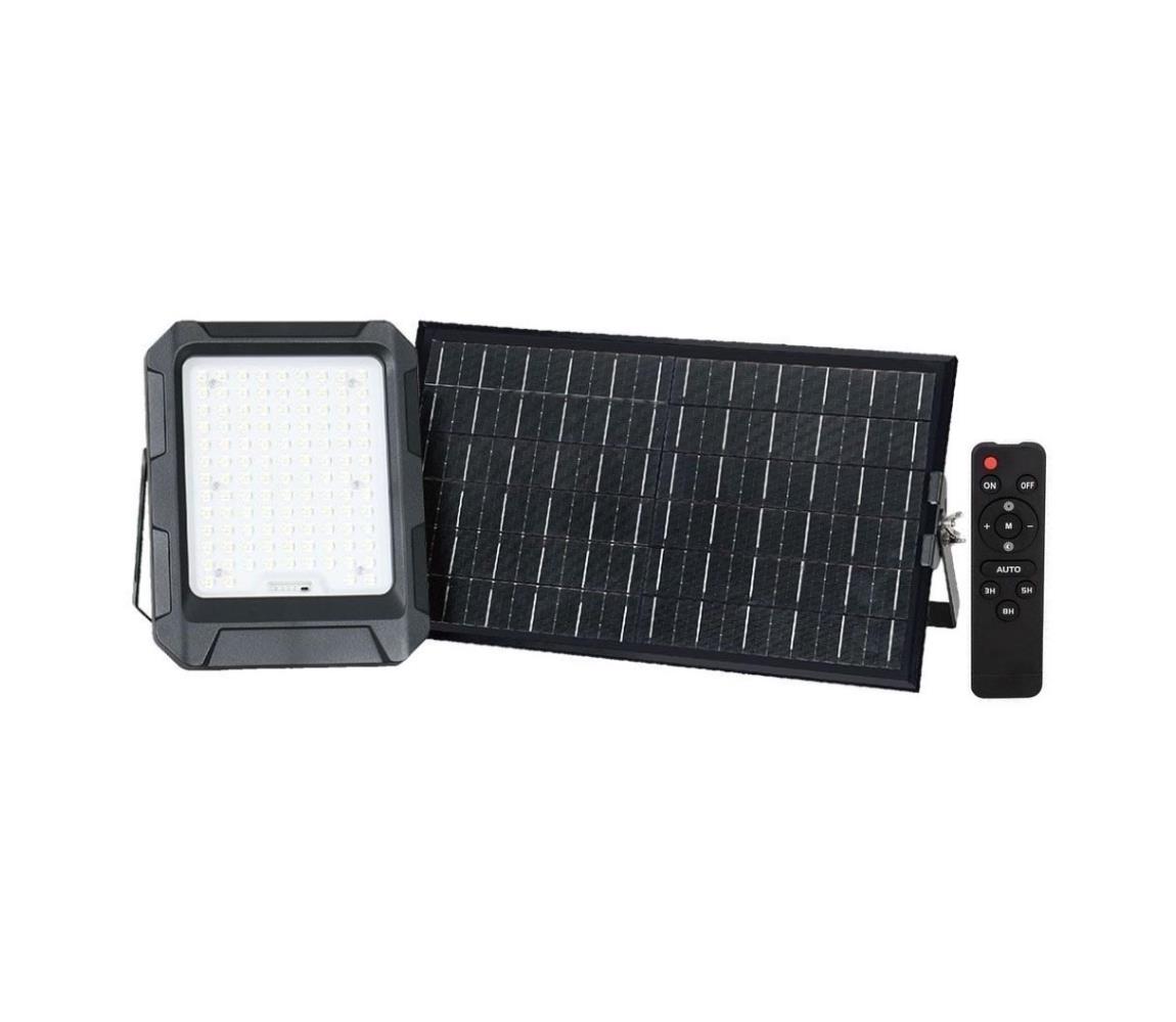 LED Solárny reflektor LED/15W/3,7V IP65 4000K čierna + DO