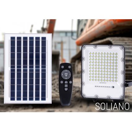 LED Vonkajší stmievateľný solárny reflektor LED/50W/3,2V 4500K IP65 čierna + diaľkové ovládanie