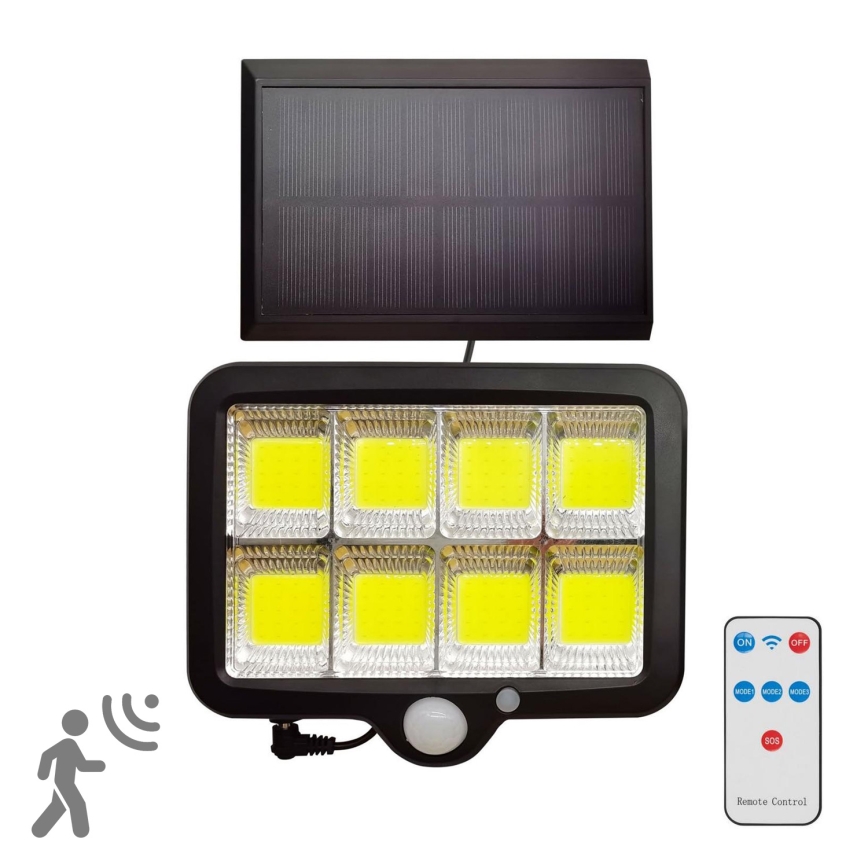 LED Solárny reflektor so senzorom INTEGRA LED/3W/3,7V 1200 mAh IP44 + diaľkové ovládanie