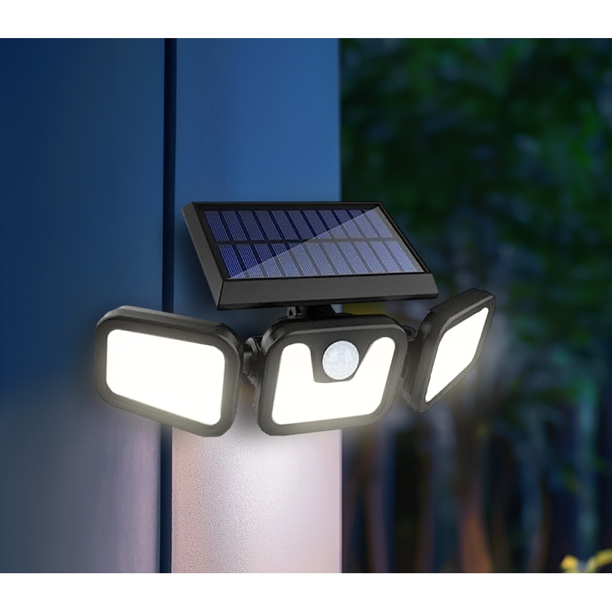 LED Solárny reflektor so senzorom LED/1,5W/3,7V 6000K IP44 2400 mAh