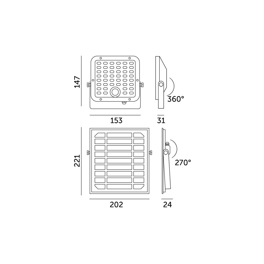 LED stmievateľný solárny reflektor s pohybovým senzorom LED/10W/3,7V 3000/4000K IP65 3600 mAh + diaľkové ovládanie