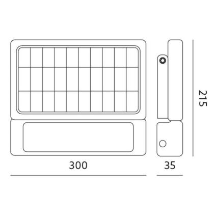 LED Solárny reflektor so senzorom LED/10W/3,7V 4000K IP65 7200 mAh