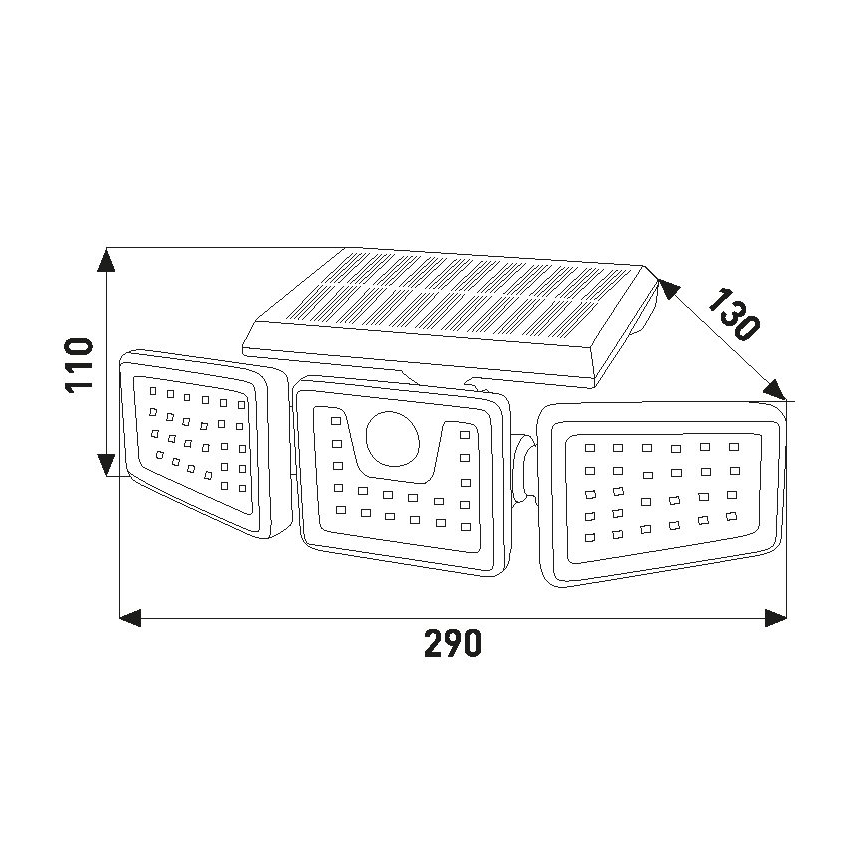 LED Solárny reflektor so senzorom LED/14W/3,7V 1800 mAh IP54