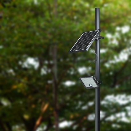 LED Solárny reflektor so senzorom LED/30W/6,4V 4000K + diaľkové ovládanie