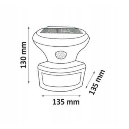 LED Solárny reflektor so senzorom LED/5W/3,7V 2000 mAh IP44