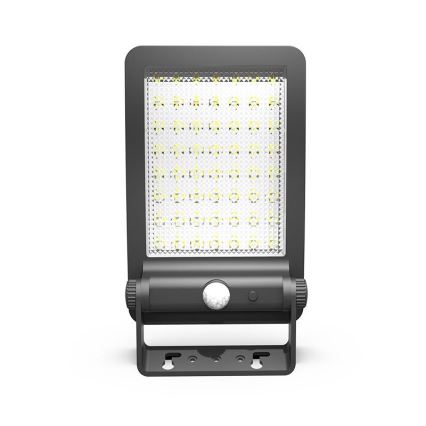 LED Solárny reflektor so senzorom LED/5W/3,7V 4000K 1500 mAh IP54 čierna