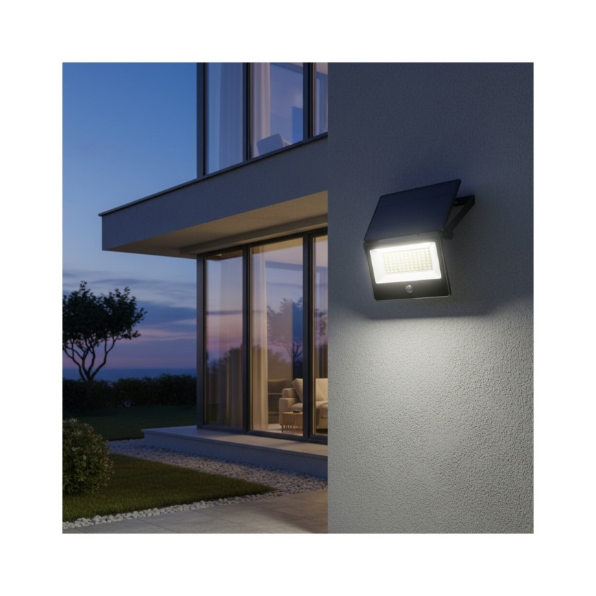 LED solárny reflektor so snímačom NCS G2 LED/30W/3,7V 3000/4000/6500K IP54 5200 mAh