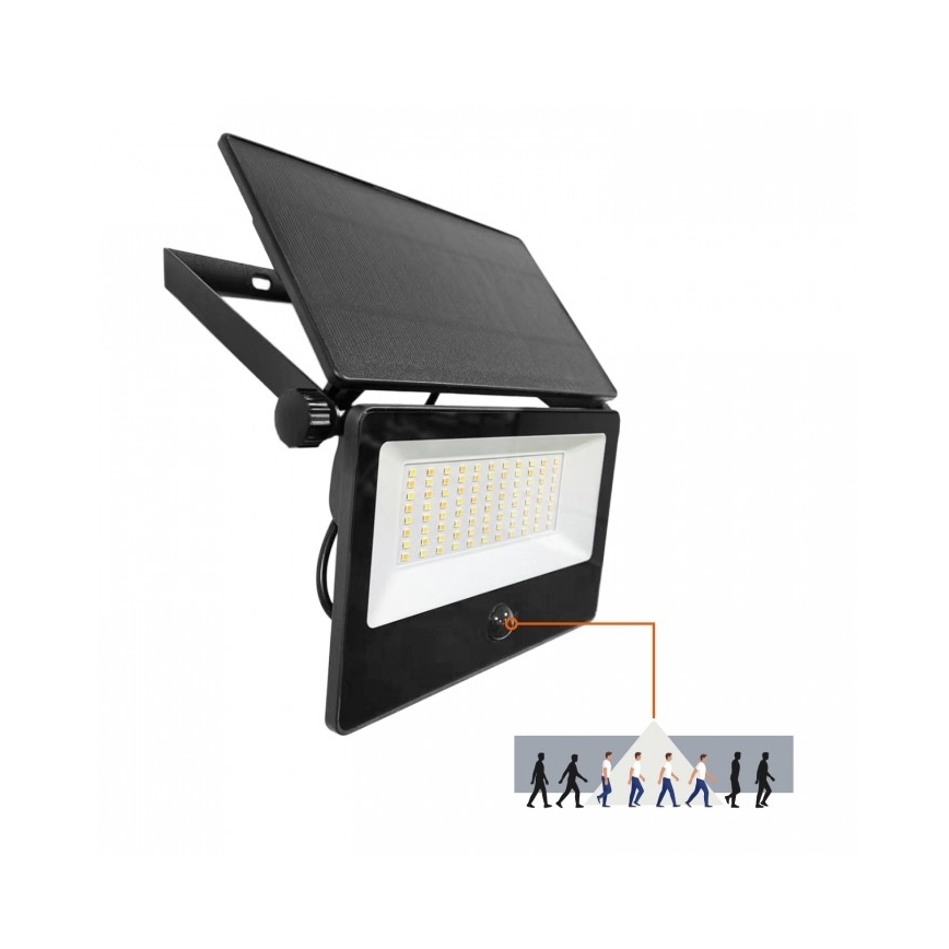 LED solárny reflektor so snímačom NCS G2 LED/30W/3,7V 3000/4000/6500K IP54 5200 mAh