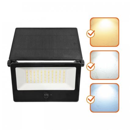 LED solárny reflektor so snímačom NCS G2 LED/30W/3,7V 3000/4000/6500K IP54 5200 mAh