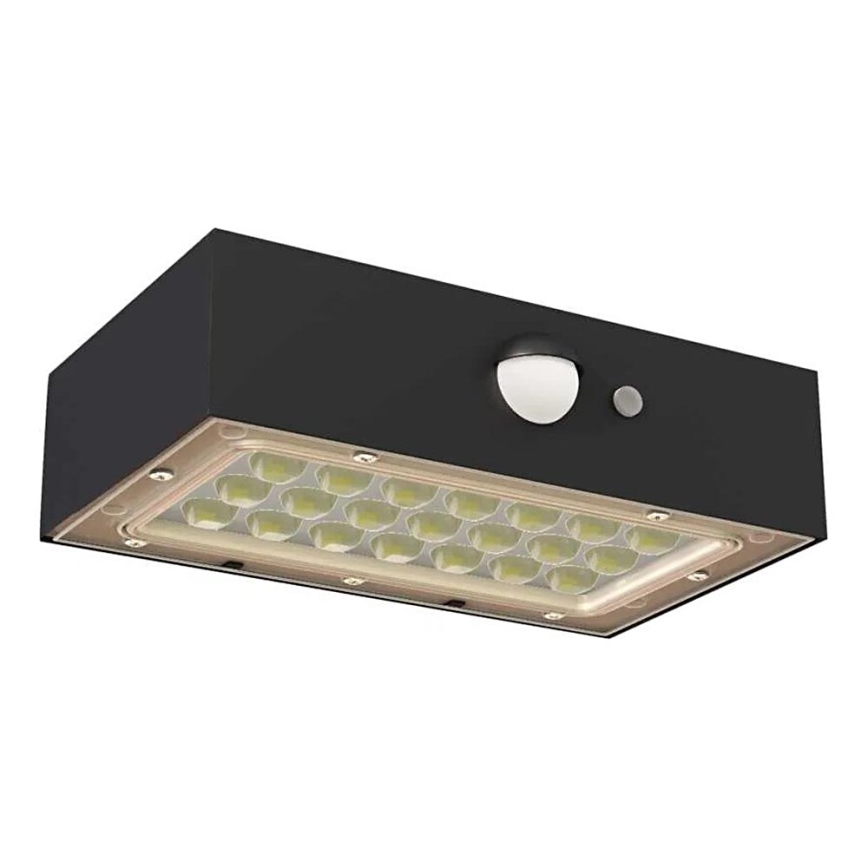 LED Solárny reflektor so senzorom pohybu LED/3,7V 1200mAh 4000K IP65 čierna