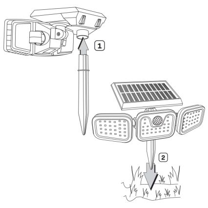 LED Solárny reflektor so senzorom TRIO LED/0,6W/3,7V 1200 mAh IP44