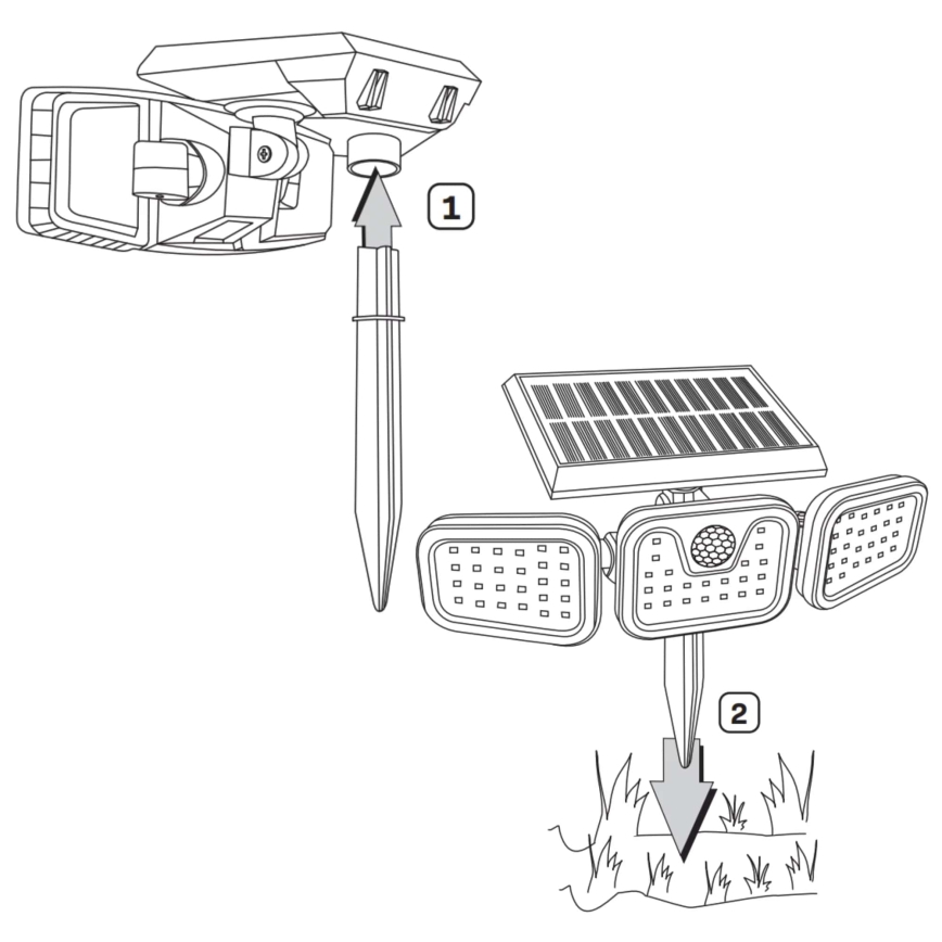 LED Solárny reflektor so senzorom TRIO LED/0,6W/3,7V 1200 mAh IP44