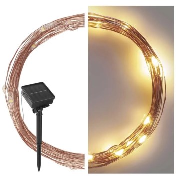 LED Solárny reťazec LED/2,4W/1,2V 1xAA 15 m IP44 3000K 600 mAh