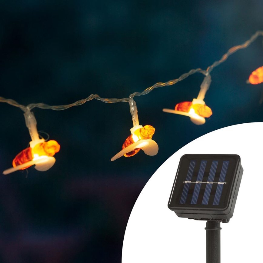 LED solárny reťazec so senzorom 20xLED 2,3 m 600 mAh IP44 teplá biela