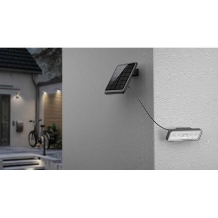 LED Solárny vonkajší reflektor so senzorom LED/8W/3,7V 2000 mAh IP54 čierna
