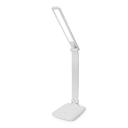 LED Stmievateľná dotyková stolná lampa s bezdrôtovým nabíjaním a USB portom REMUS LED/5W/230V biela