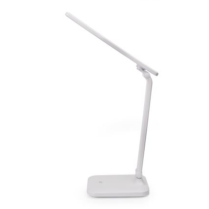 LED Stmievateľná dotyková stolná lampa s bezdrôtovým nabíjaním a USB portom REMUS LED/5W/230V biela
