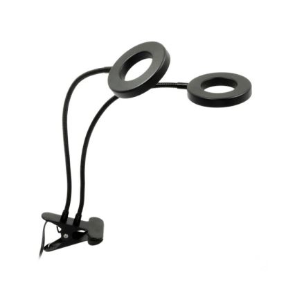 LED Stmievateľná flexibilná stolná lampa s klipom na pestovanie rastlín VITARO 2xLED/4W/230V čierna