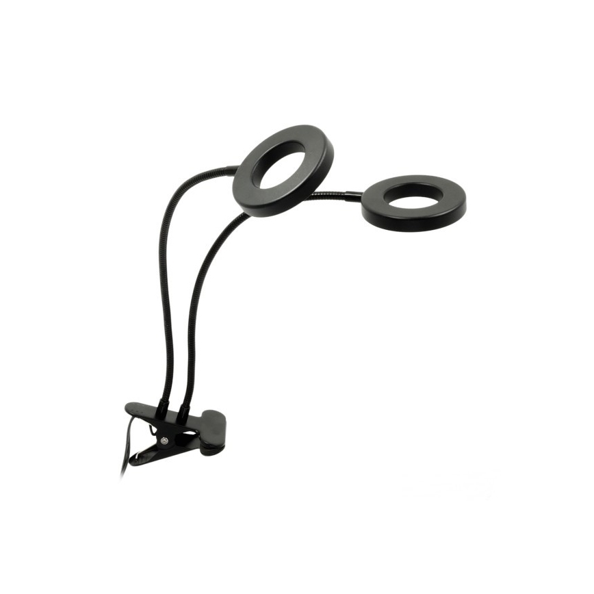 LED Stmievateľná flexibilná stolná lampa s klipom na pestovanie rastlín VITARO 2xLED/4W/230V čierna