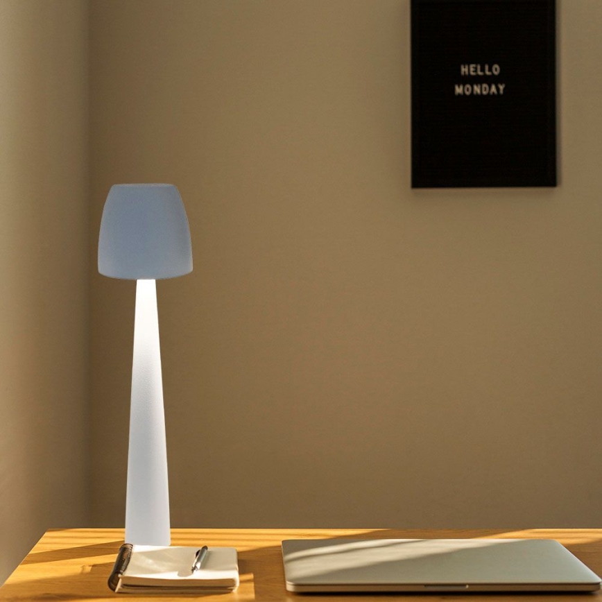 LED Stmievateľná nabíjacia dotyková stolná lampa LED/3W/5V 3000-6000K 1800 mAh biela