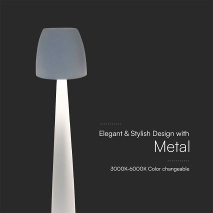 LED Stmievateľná nabíjacia dotyková stolná lampa LED/3W/5V 3000-6000K 1800 mAh biela