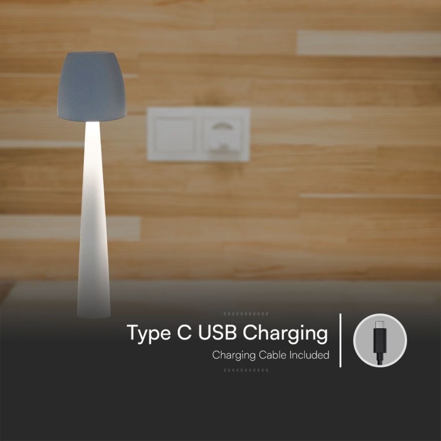 LED Stmievateľná nabíjacia dotyková stolná lampa LED/3W/5V 3000-6000K 1800 mAh biela