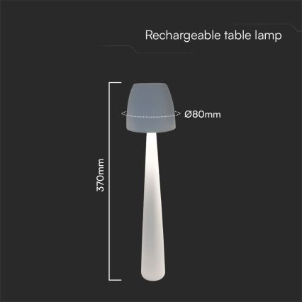 LED Stmievateľná nabíjacia dotyková stolná lampa LED/3W/5V 3000-6000K 1800 mAh biela