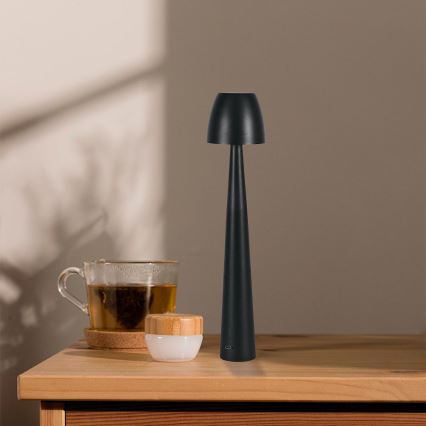 LED Stmievateľná nabíjacia dotyková stolná lampa LED/3W/5V 3000-6000K 1800 mAh čierna