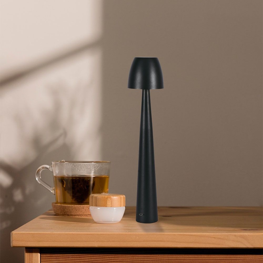 LED Stmievateľná nabíjacia dotyková stolná lampa LED/3W/5V 3000-6000K 1800 mAh čierna