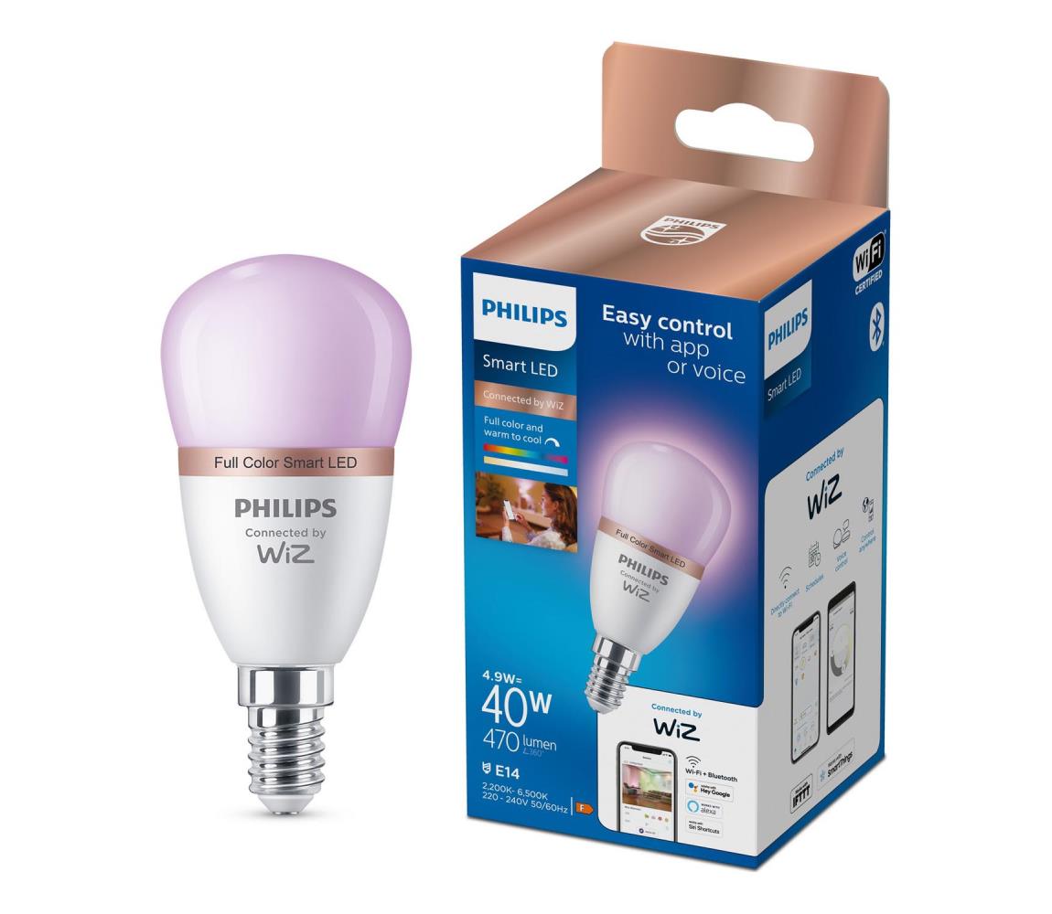 LED Stmievaná žiarovka Philips SMART P45 E14/4,9W/230V 2200-6500K 8719514437333