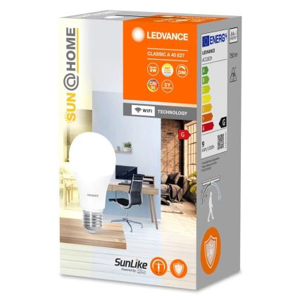 LED Stmievateľná antibakteriálna žiarovka A40 E27/9W/230V Wi-Fi - Ledvance