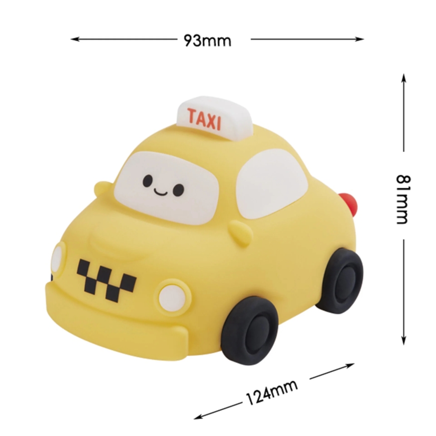 LED Stmievateľná detská dotyková lampa TAXI LED/1W/5V USB 1200 mAh taxi žltá
