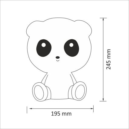 LED Stmievateľná detská nočná lampička 2,5W/230V panda